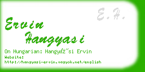 ervin hangyasi business card